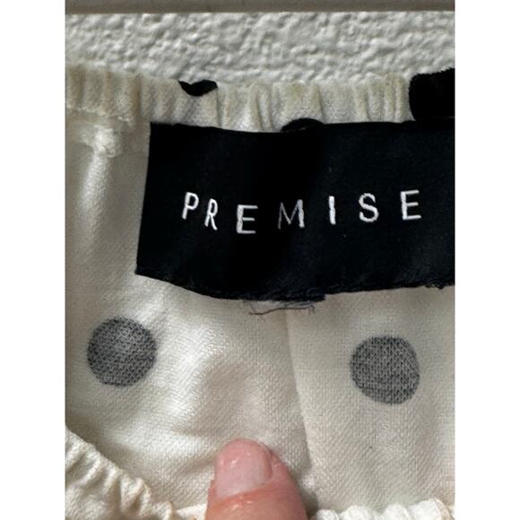 Premise Women's Blouse‎ White with Black Polka Dots Size Medium - Picture 7 of 7